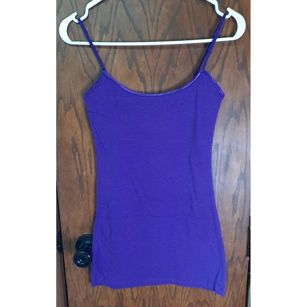 Bozzolo Tank Top Adjustable Spaghetti Strap Cami Purple Size Small